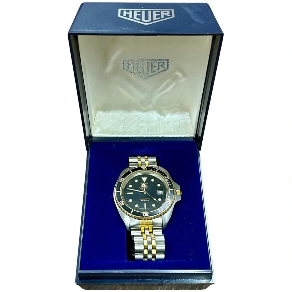 Vintage Heuer Professional 200 Meters Two-Tone Diver Watch w/ Box & Papers